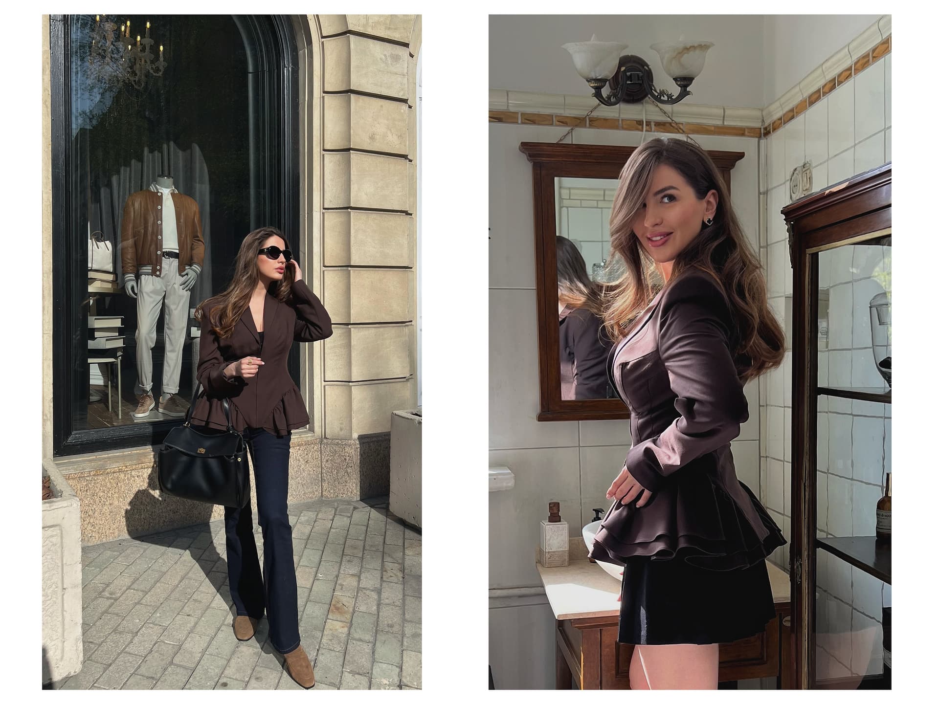 Женский жакет с баской элегантного кроя из итальянских тканей премиум-класса