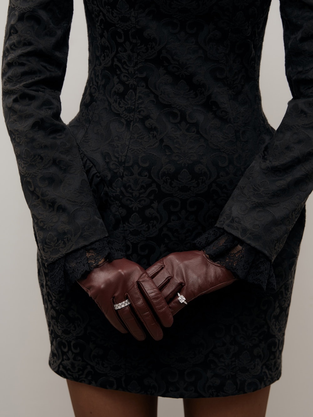 Черное платье «Дочь Боргезе» из жаккарда