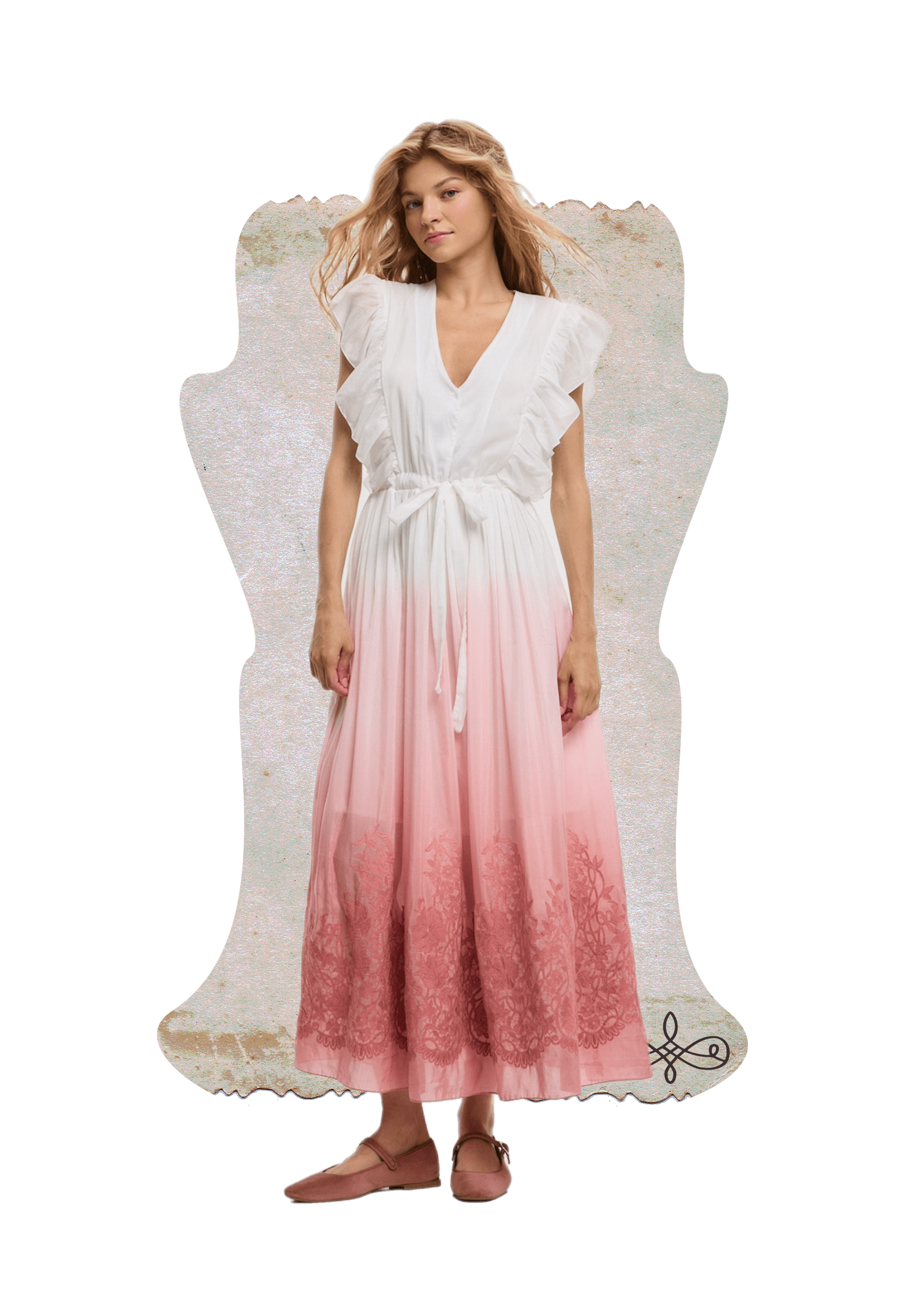 Розовое градиентное платье «Одри»