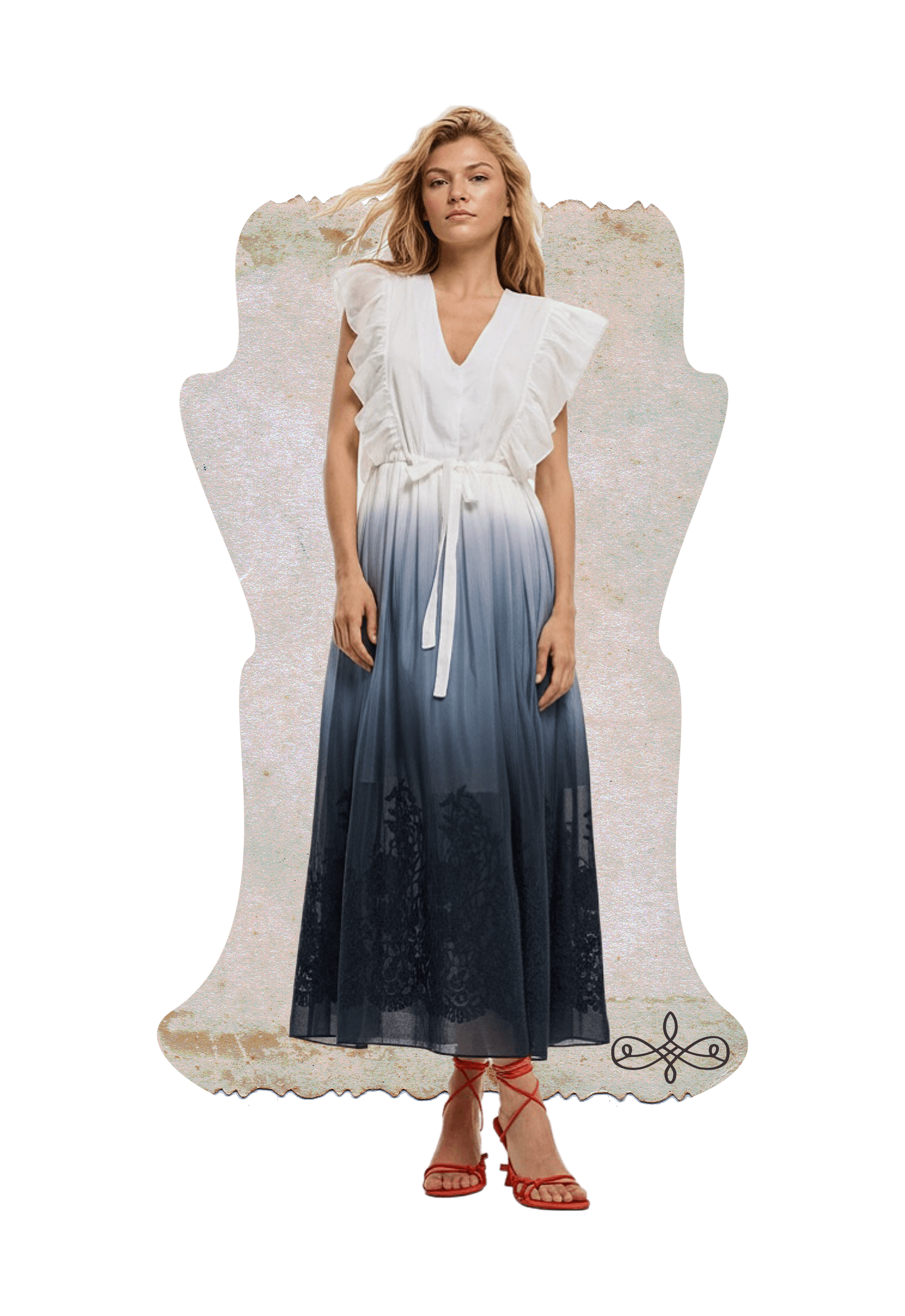 Серое градиентное платье «Одри»